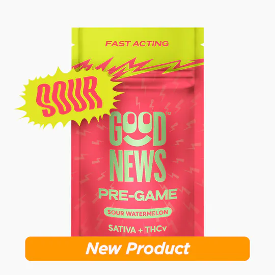 Good News - Pre-Game | Sour Watermelon Gummies | 100mg | 10ct | 10mg/ea - 1