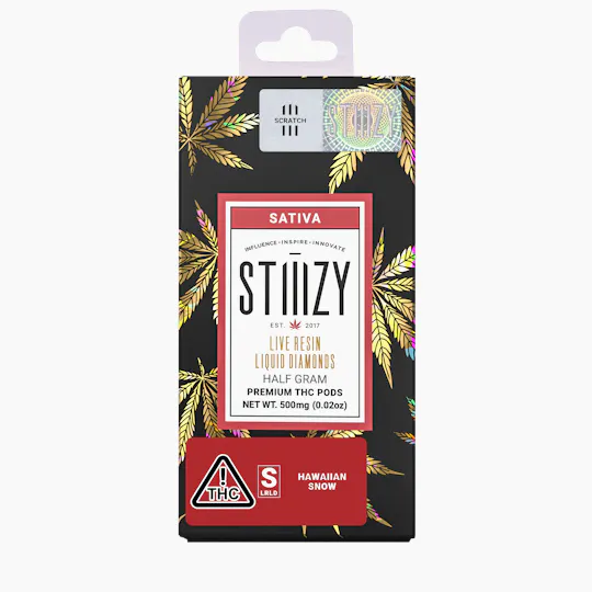 STIIIZY - Vape Cartridge - HAWAIIAN SNOW .5G Live Resin Liquid Diamonds Pod - STIIIZY - 1