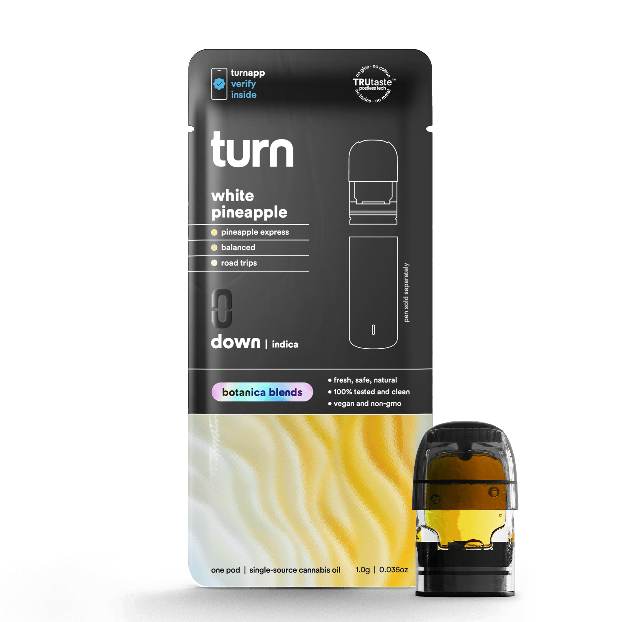 turn - White Pineapple | Botanica Blends | Indica | Pod | 1g - 1