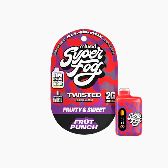 Super Fog by MFused - Früt Punch | TWISTED Liquid Diamonds Jefé Plus Disposable | 2g - 1