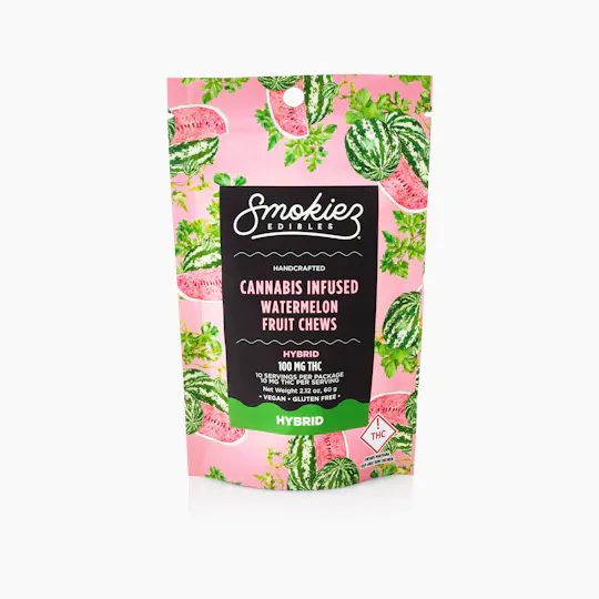 Smokiez Edibles - Watermelon Gummies | 100mg | 10ct | 10mg/ea - 1
