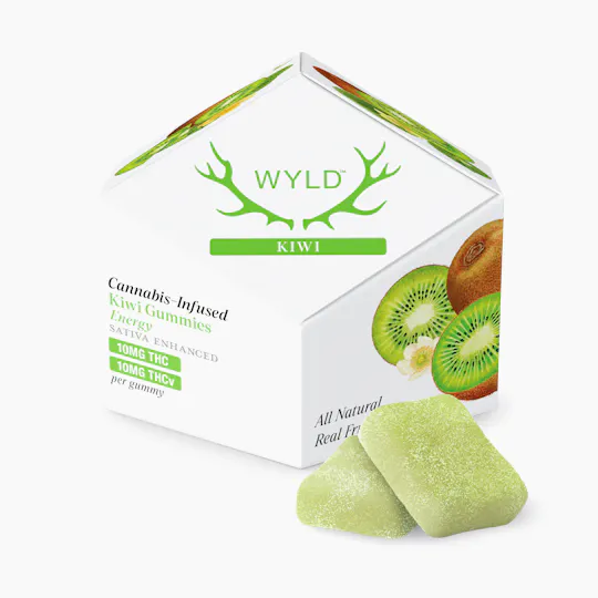 WYLD - Kiwi | 1:1 THCv Gummies | 100mg | 10ct | 10mg/ea - 1