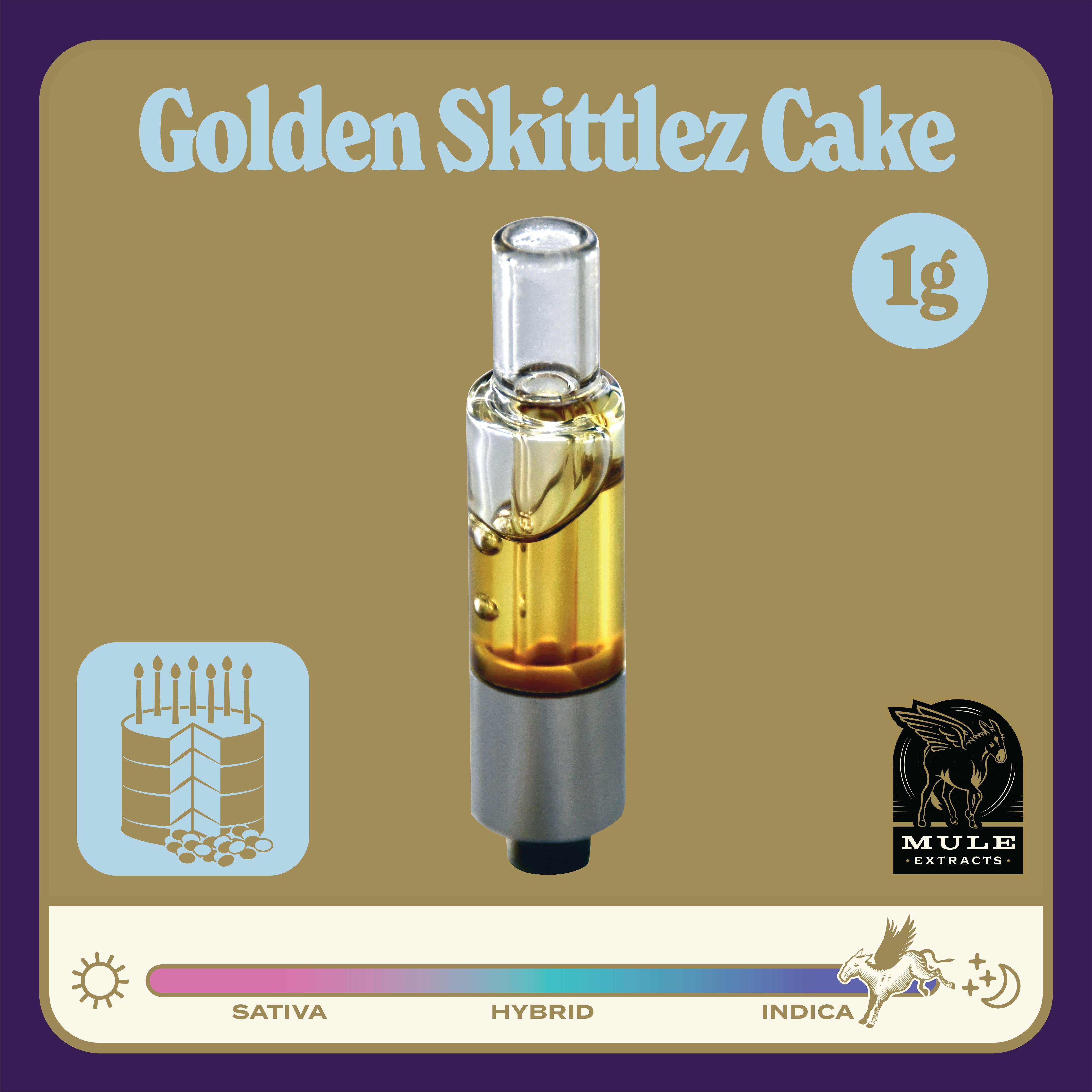 Mule Extracts - Golden Zkittlez Cake | Live Resin Glass Cartridge | 1g - 1