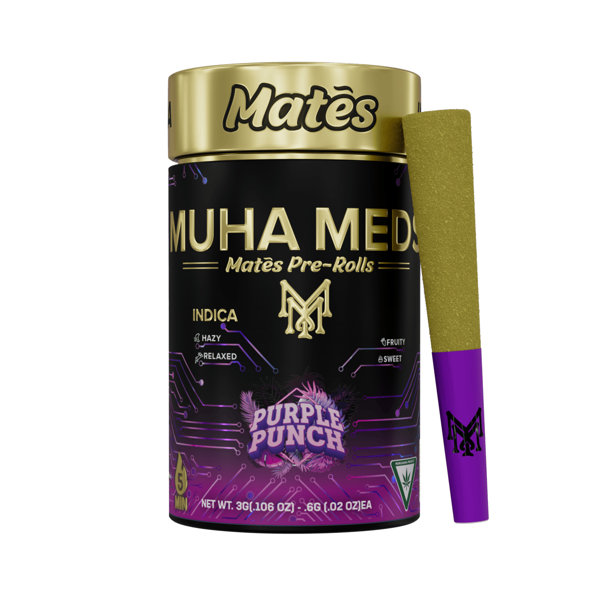 Muha Meds - Muha Meds | Purple Punch | Infused Joints | 0.6g each | 5pk - 1
