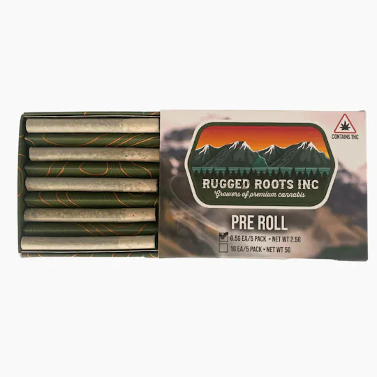 Rugged Roots - Rugged Roots - Chem 91 0.5g Pre Roll 5 Pack 2.5g - 1