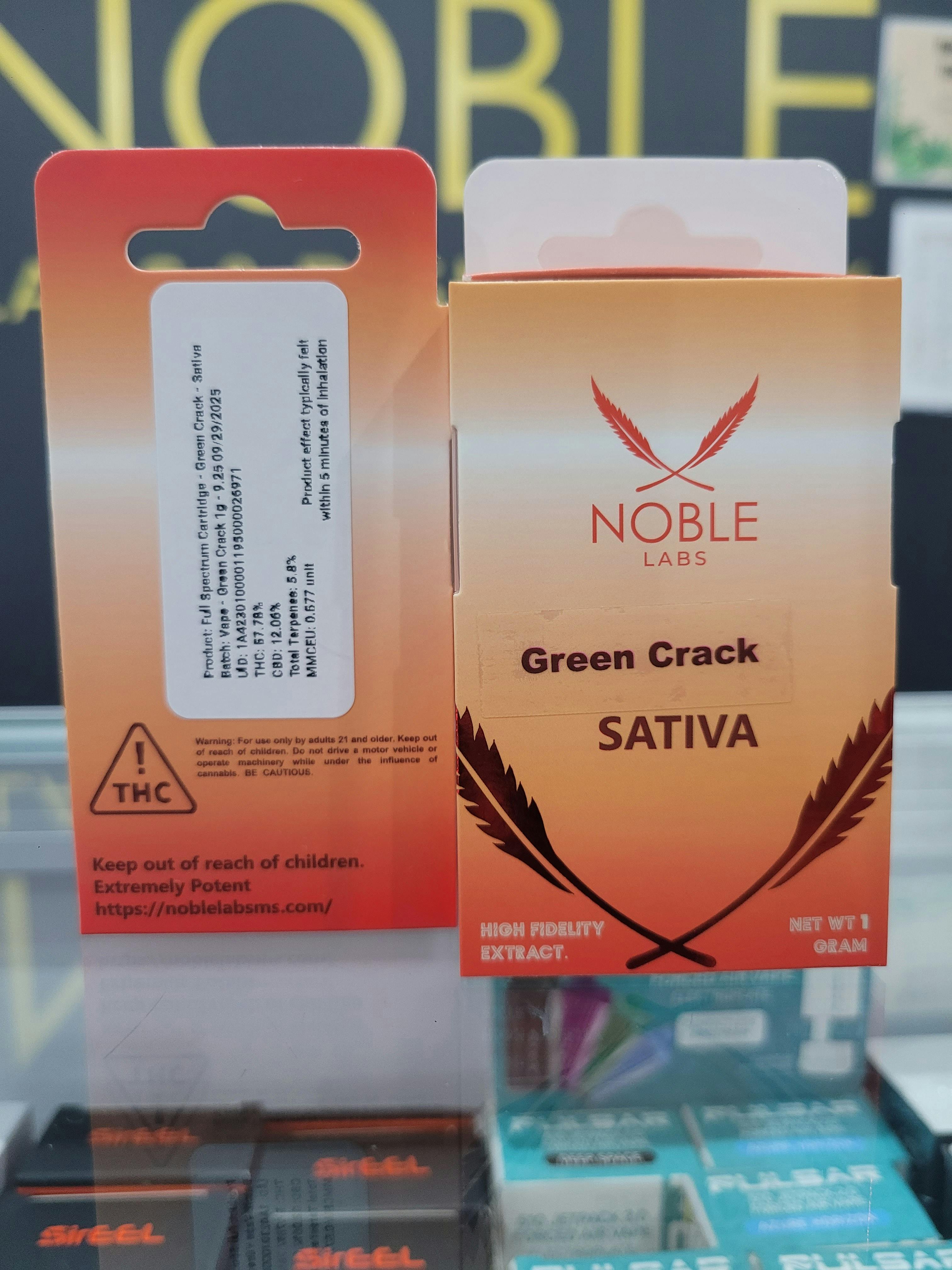 Noble Labs - Noble Labs - Full Spectrum Terpene Carts 1g | Green Crack - 1