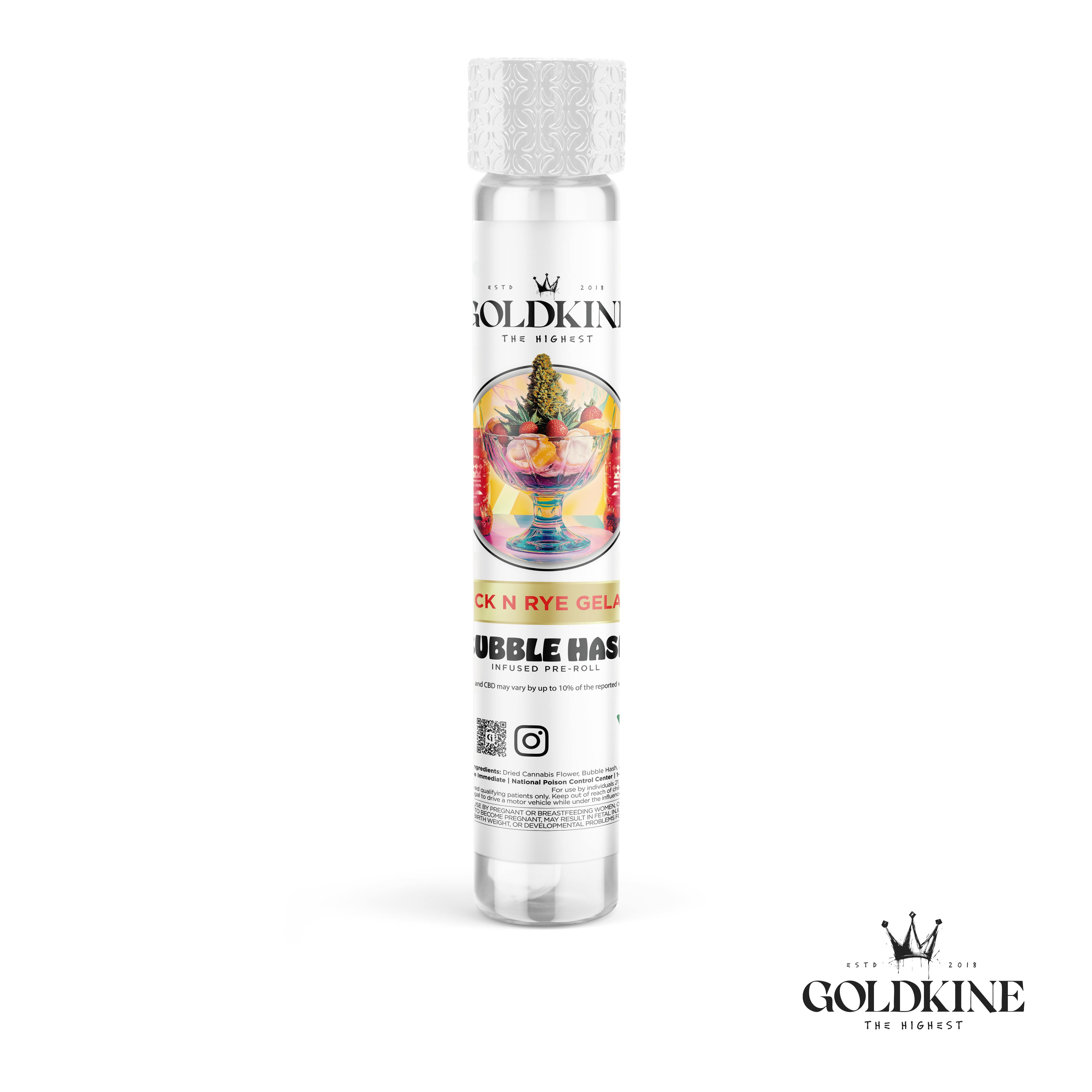 Goldkine - Goldkine Bubble Hash Infused Pre Roll 1G | Rock N Rye Gelato - 1