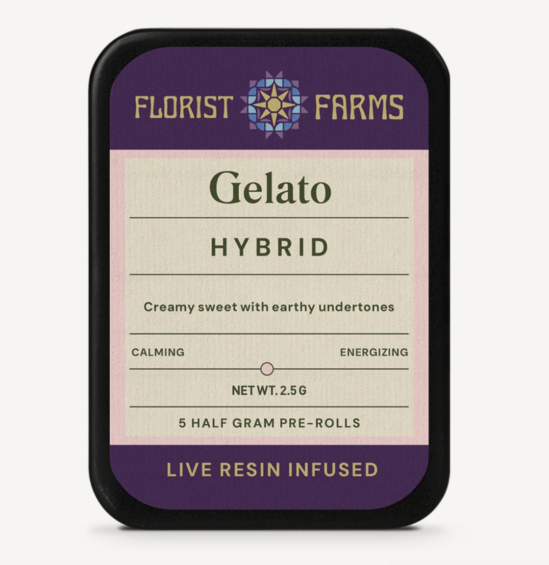 Florist Farms - Florist Farms | Gelato | Live Resin Infused Minis | 0.5g each | 5pk - 1
