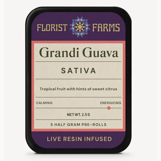 Florist Farms - Florist Farms | Grandi Guava | Live Resin Infused Minis | 0.5g each | 5pk - 1