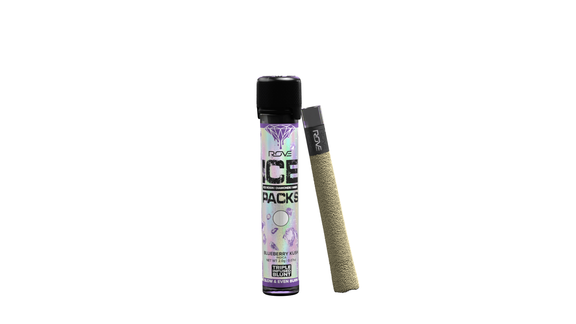 ROVE - Blueberry Kush - Infused Ice Pack Blunt (Rosin, Hash, and Diamonds) 2g - 1