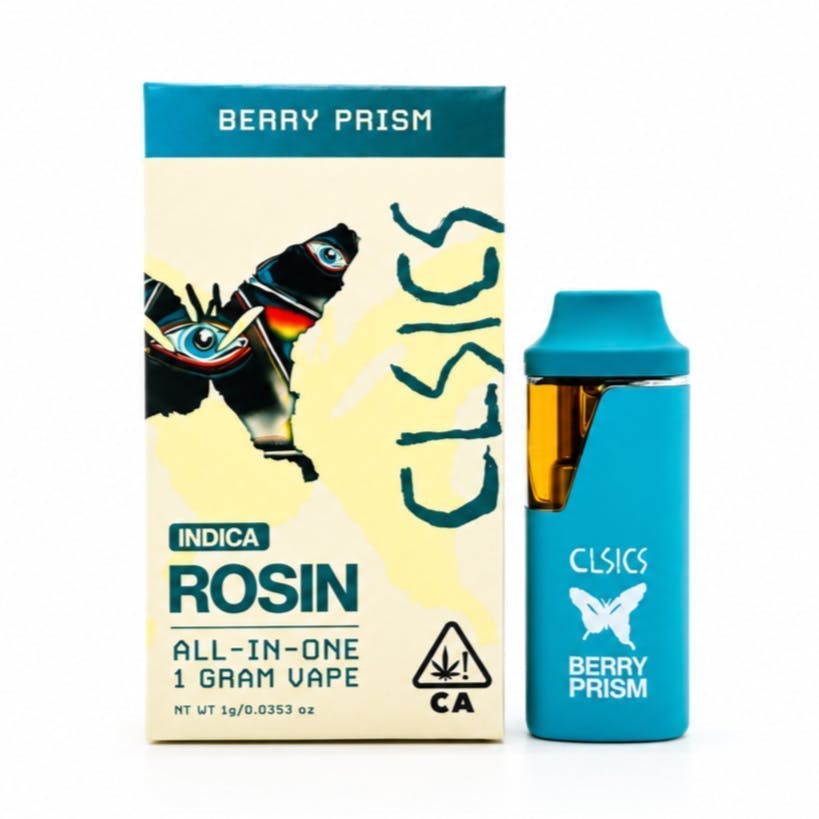 CLSICS Rosin & Rosin Infused Pre Rolls - Berry Prism - Live Rosin All in One Vape - 1g - 1
