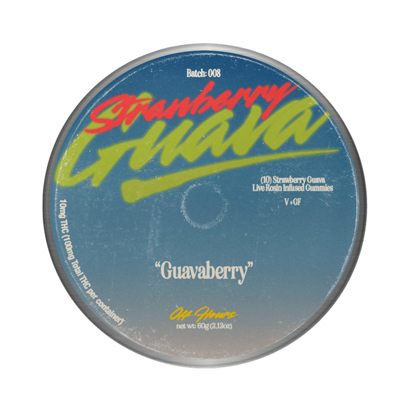 Off Hours - Strawberry Guava Live Rosin Gummies | 100mg | 10ct | 10mg/ea - 1