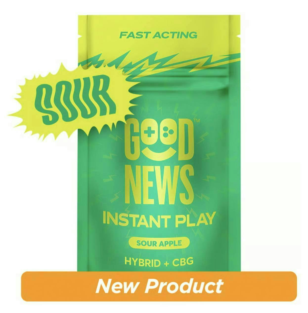 Good News - Instant Play | Sour Apple Gummies | 100mg | 20ct | 5mg/ea - 1
