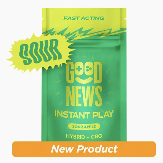 Good News - Instant Play | Sour Apple Gummies | 100mg | 20ct | 5mg/ea - 1