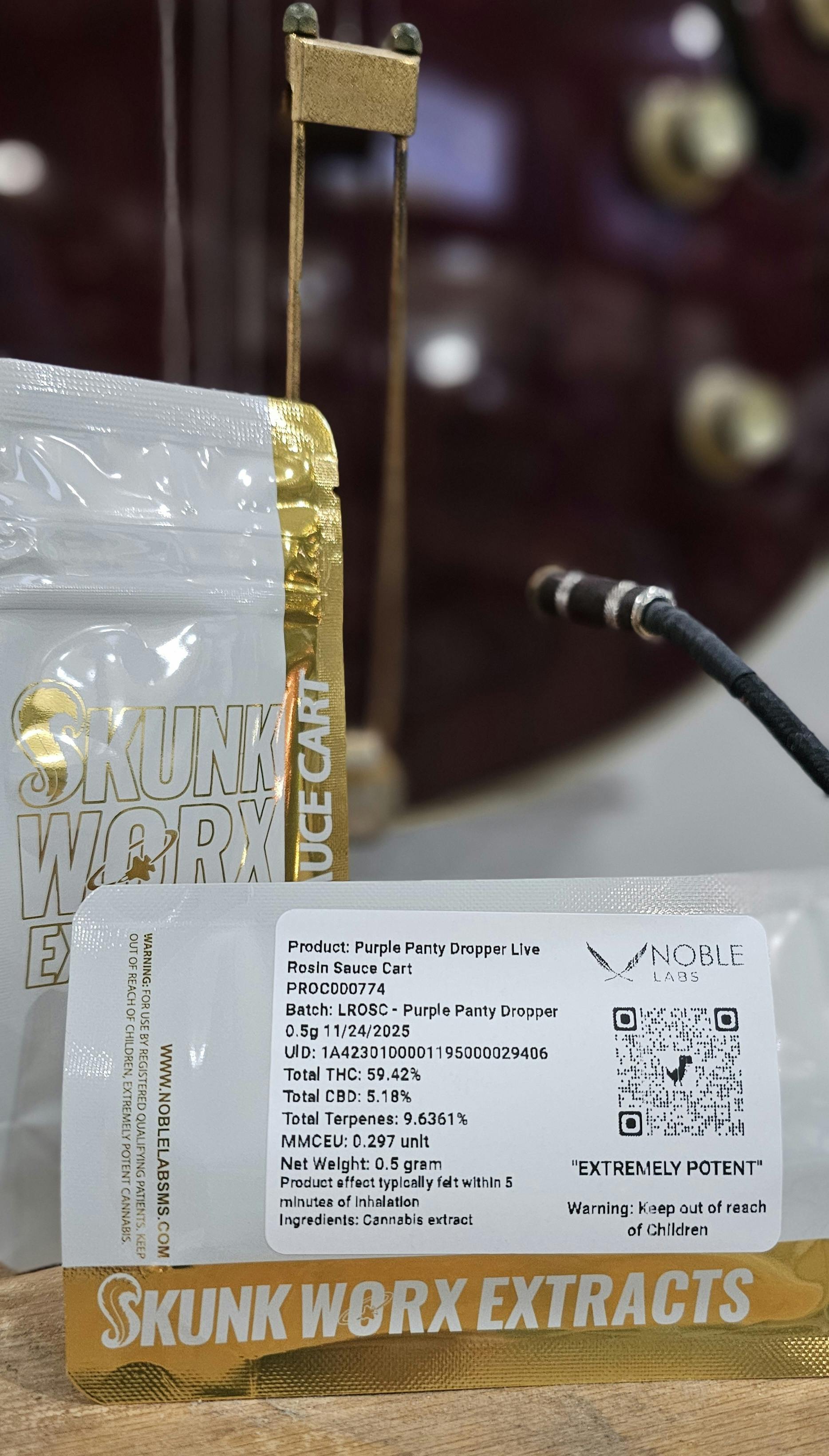 Noble Labs - Noble Labs - Skunk Worx Live Rosin Cart .5g | Purple Panty Dropper - 1
