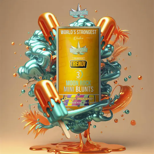 Presidential - Orange Push-Pop | Moon Rock Infused Blunts | 0.7g each | 3pk - 1
