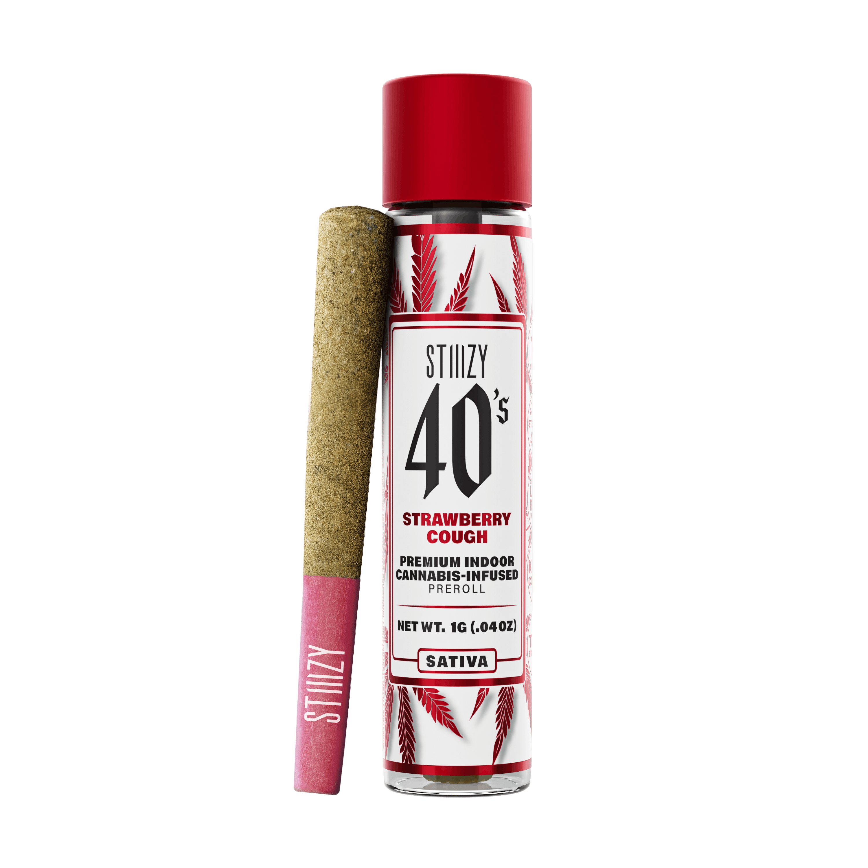 STIIIZY - - STRAWBERRY COUGH - 1G 40's Infused Preroll - 1