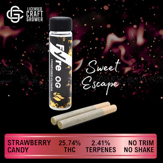 Realeaf Botanicals - Fyre OG Uninfused Strawberry Candy Pre-Rolls 2-Pack 1.0g - 1