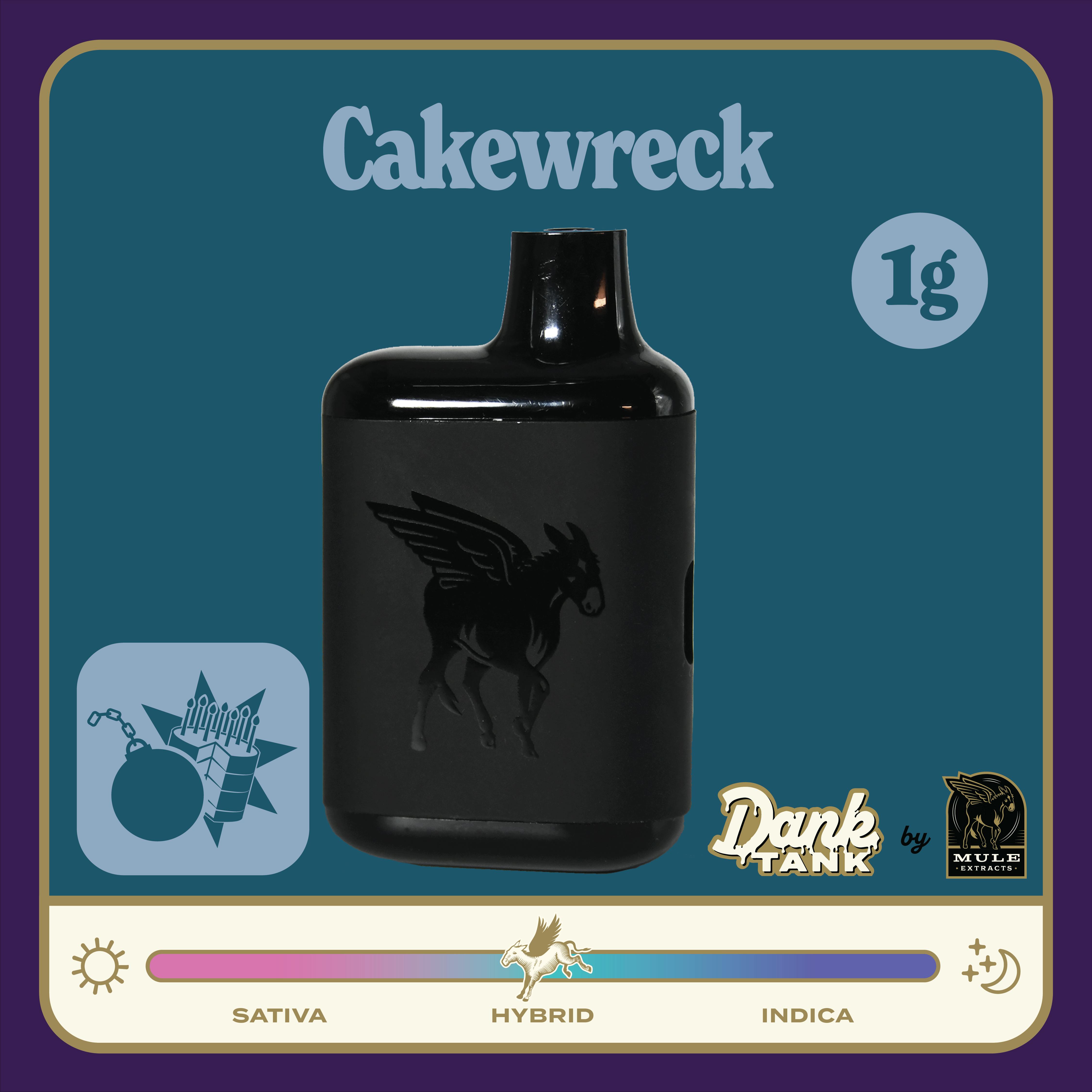 Mule Extracts - Cakewreck | Live Resin Dank Tank Disposable | 1g - 1