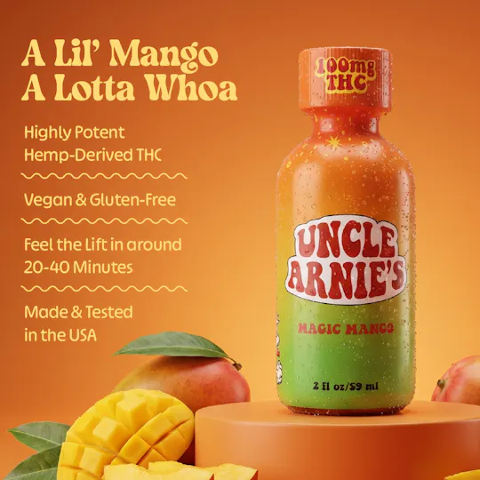 Uncle Arnies - Magic Mango | Non-Carbonated | 100mg | 2oz - 1