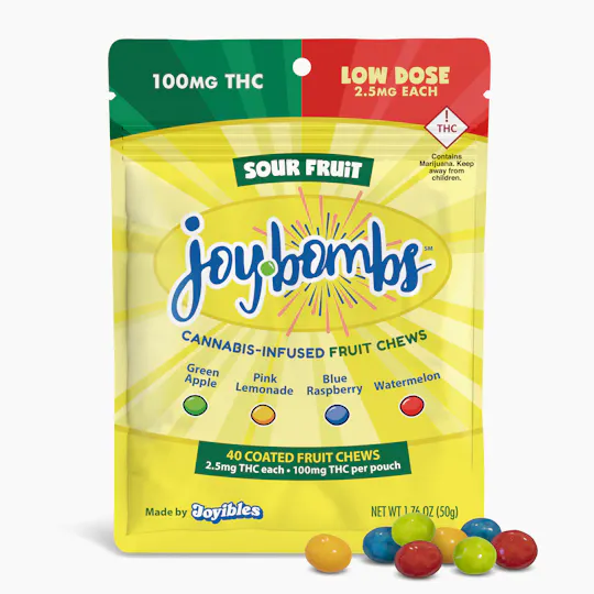Joyibles - Joy Bombs Sour Fruit - 100mg THC (40pk / 2.5mg THC ea) - 1