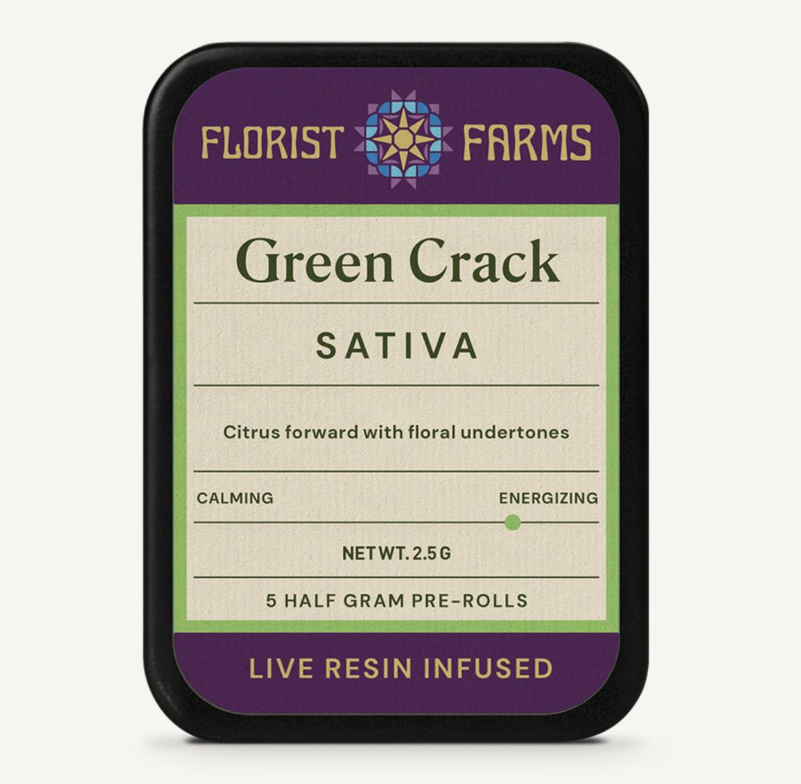 Florist Farms - Florist Farms | Green Crack | Live Resin Infused Minis | 0.5g each | 5pk - 1