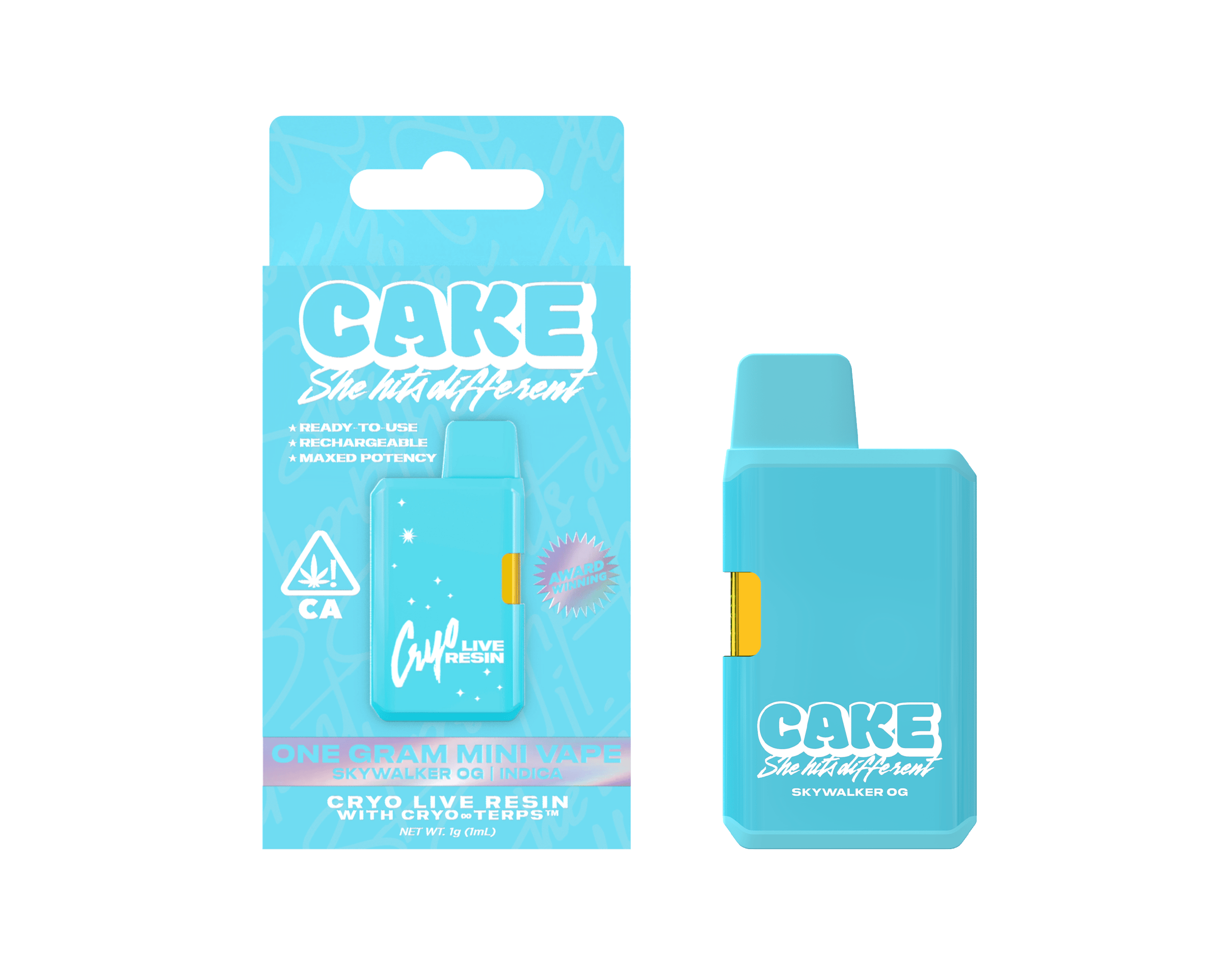 CAKE she hits different - Skywalker OG | Live Resin Disposable | 1g - 1