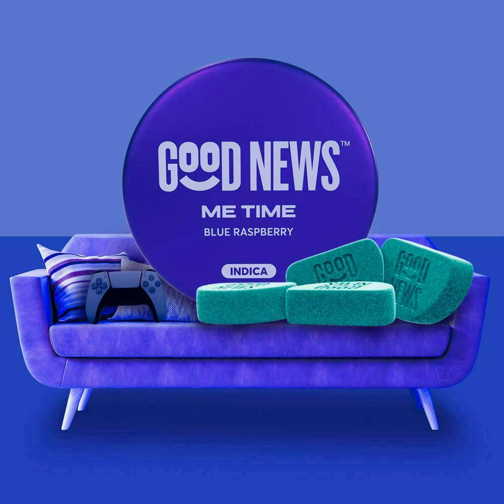 Good News - Me Time | Blue Raspberry Gummies | 100mg | 10ct | 10mg/ea - 1