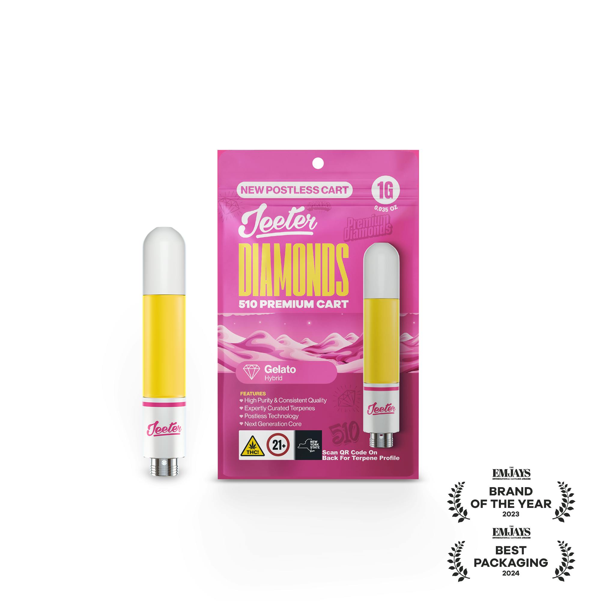 Jeeter - Jeeter | Gelato | Diamonds 510 Premium Cartridge | 1g - 1