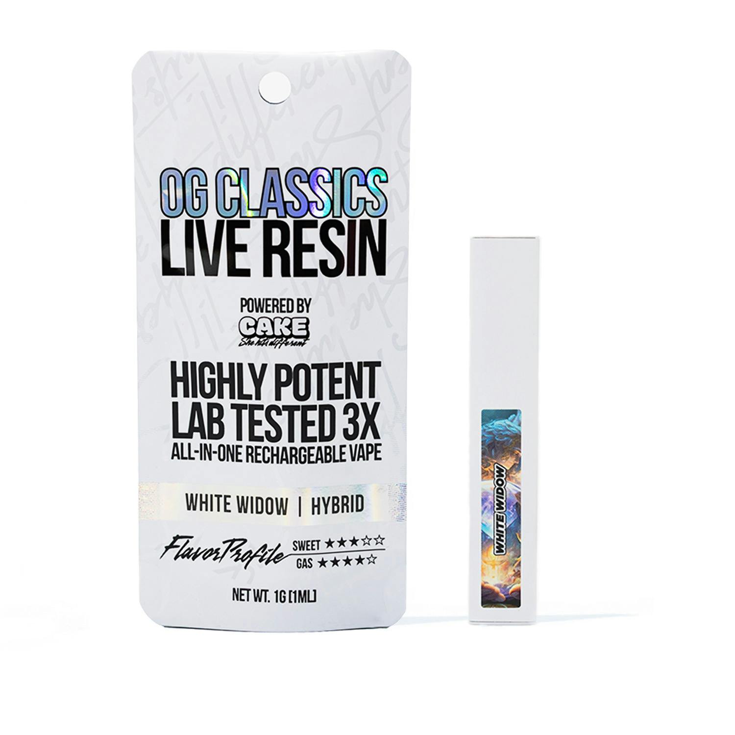 CAKE she hits different - White Widow | Live Resin Disposable 1g - 1