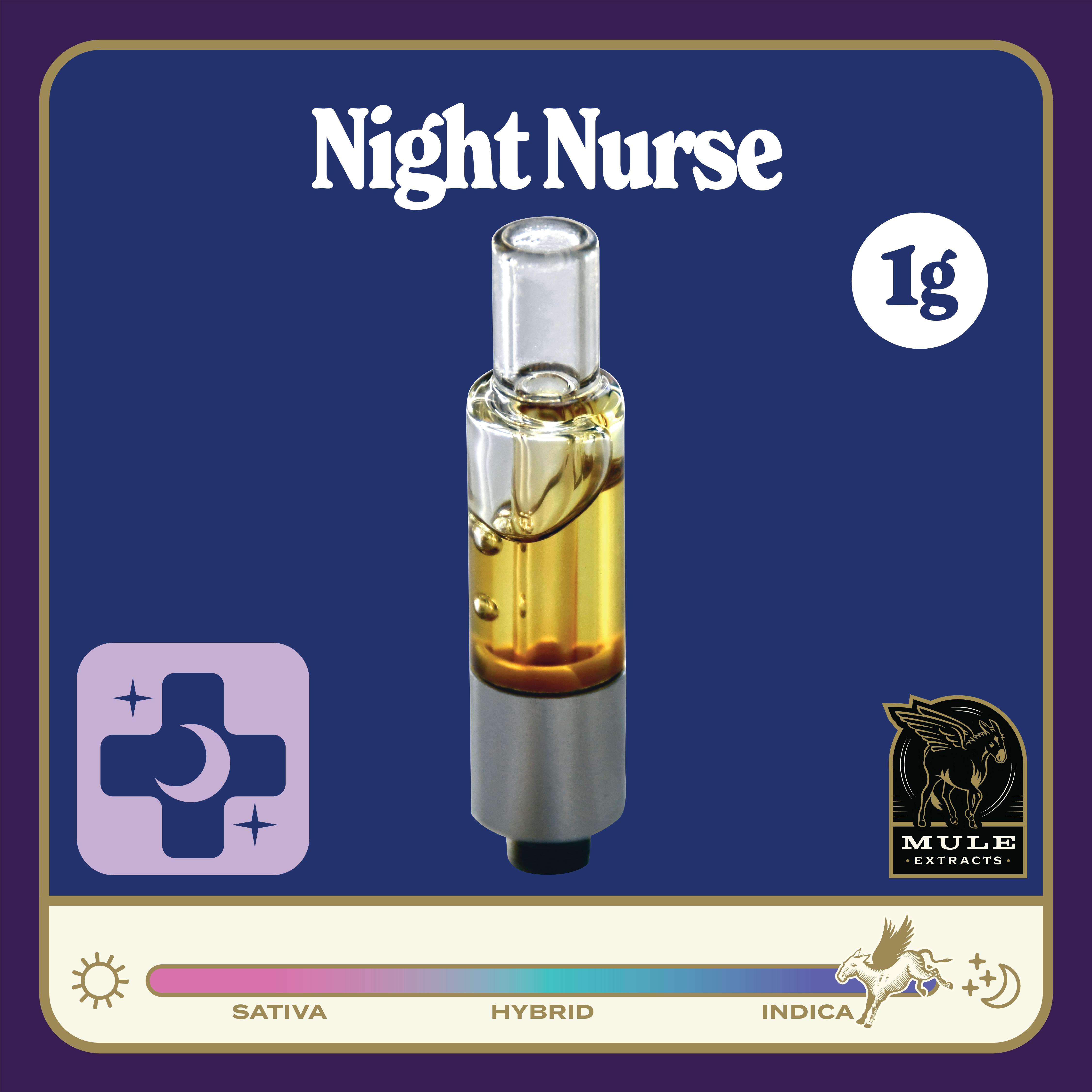 Mule Extracts - Night Nurse | Live Resin Glass Cartridge | 1g - 1