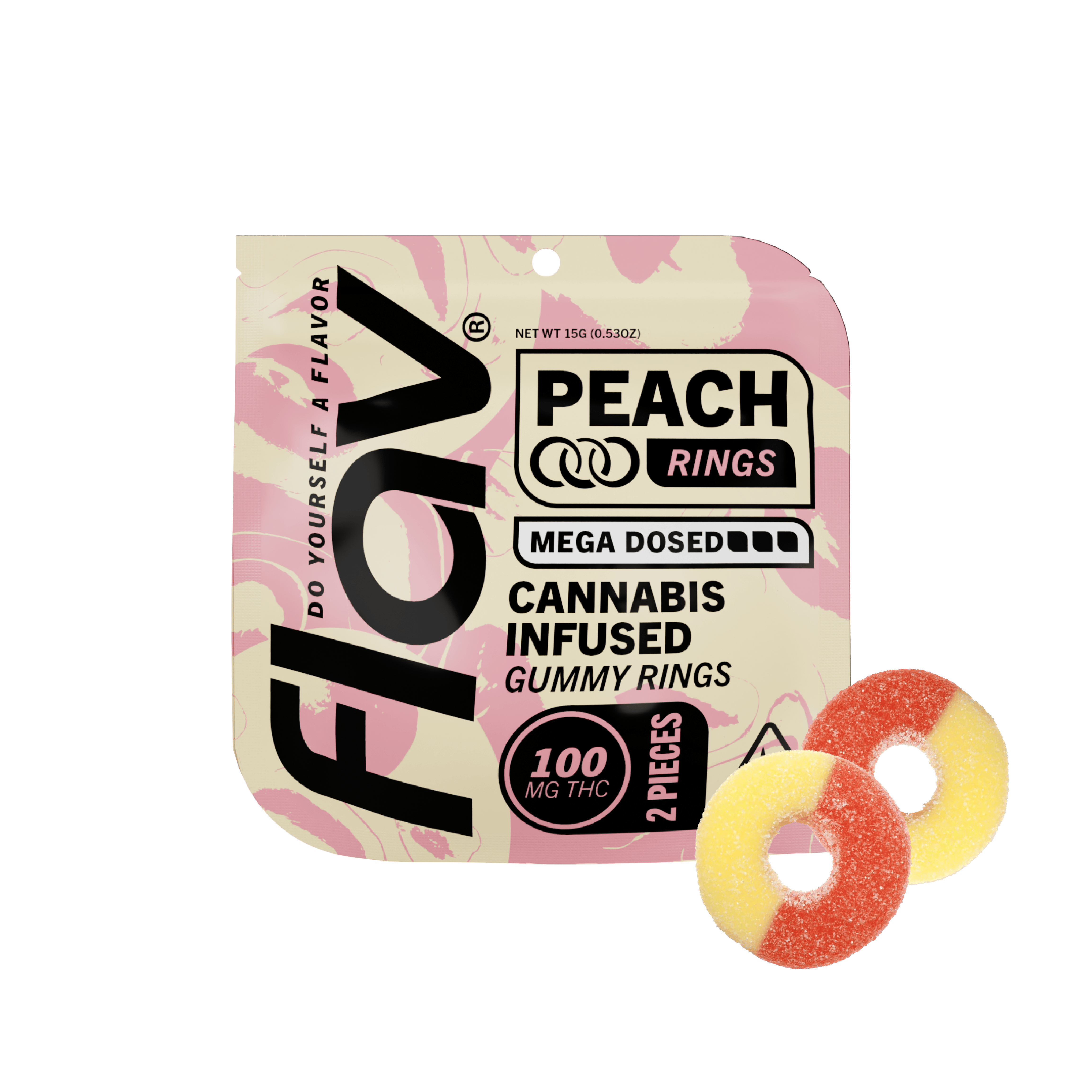 Flav - Megadose Rings - Peach - 100mg - 1