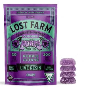 Lost Farm - Grape 'Purple Octane' Live Resin Gummies | 200mg | 10ct | 20mg/ea - 1