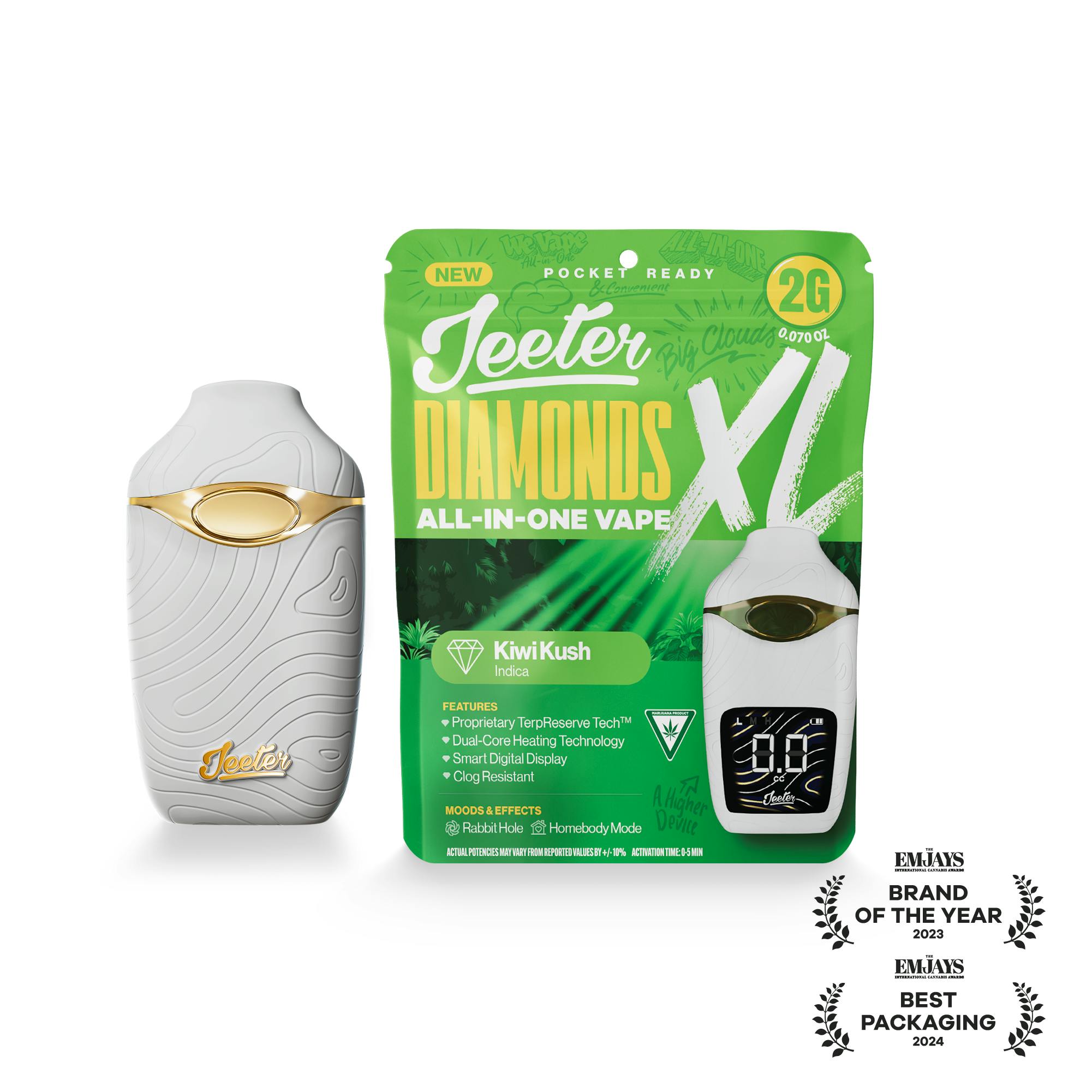 Jeeter - Jeeter | Kiwi Kush | Diamonds XL 2G All-In-One Vape - 1