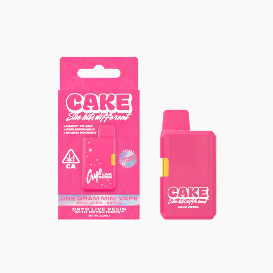 CAKE she hits different - Sour Diesel | Live Resin Disposable | 1g - 1