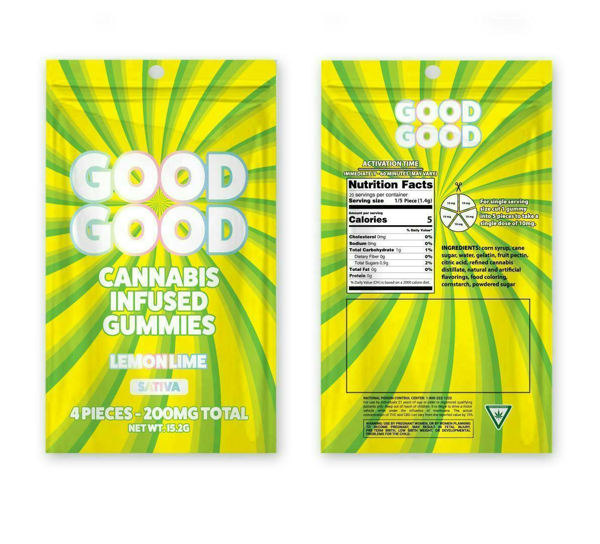 Good Good - Good Good | Lemon Lime Gummies | 200mg | 4pk | 50mg/ea - 1