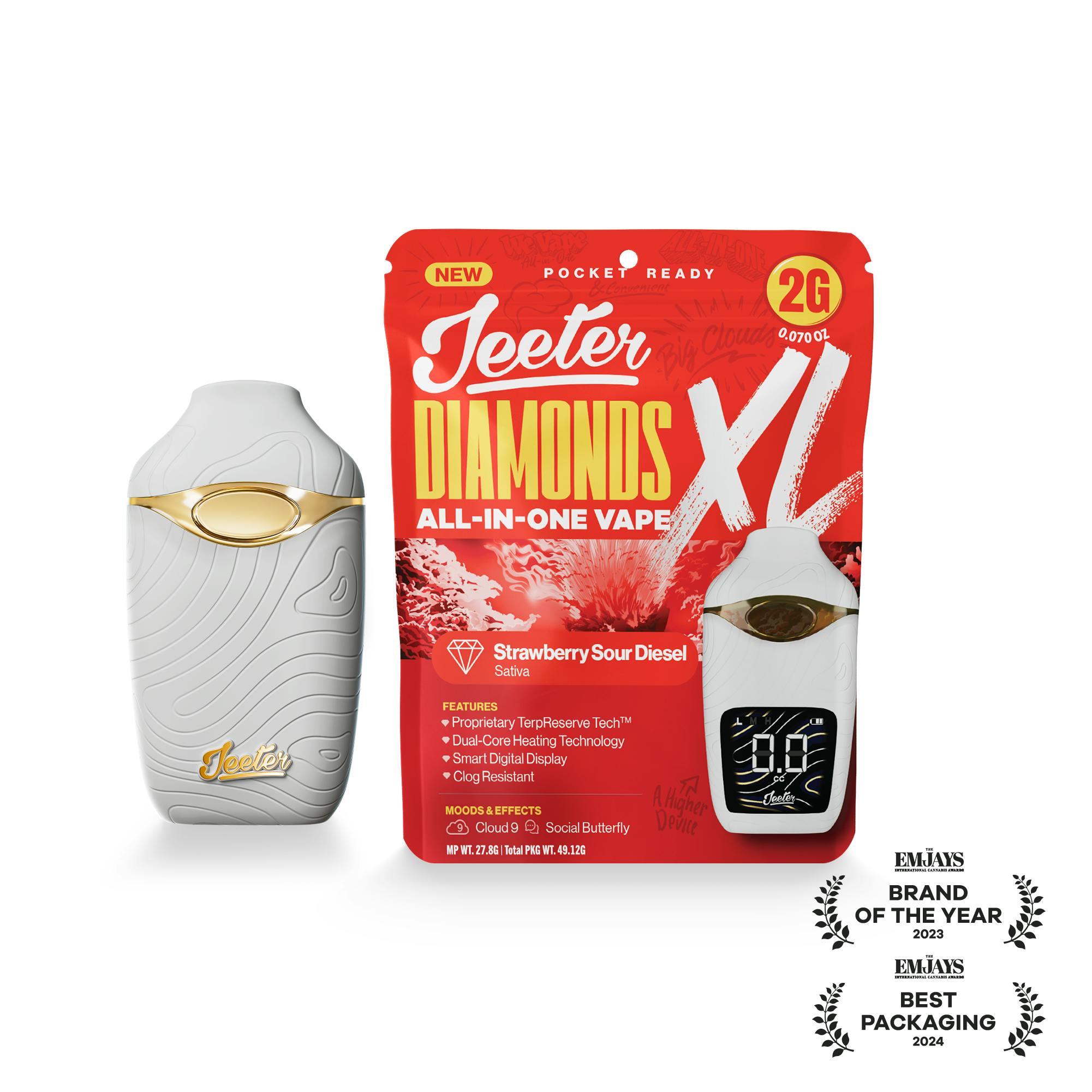 Jeeter - Jeeter | Strawberry Sour Deisel | Diamonds XL 2G All-In-One Vape - 1