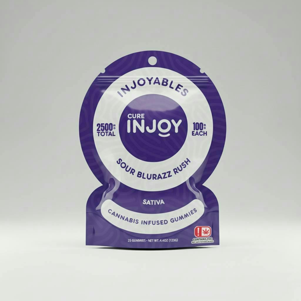 Cure Injoy - Injoyables | Sour BluRazz Rush | 2500mg | 25ct | 100mg/ea - 1