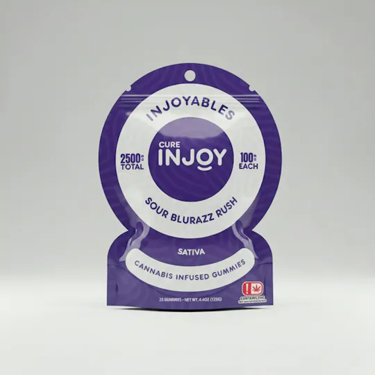 Cure Injoy - Injoyables | Sour BluRazz Rush | 2500mg | 25ct | 100mg/ea - 1