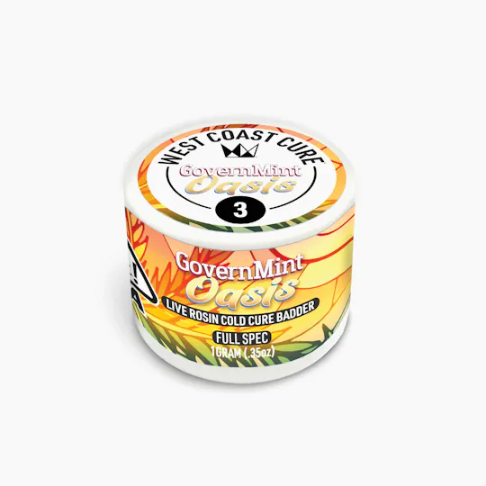 West Coast Cure - Governmint Oasis - Live rosin Cold Cure Badder - T3 - 1