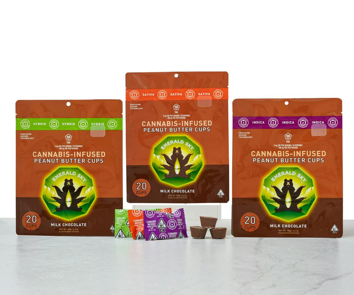 Emerald Sky - Emerald Sky Milk Chocolate Peanut Butter Cups - Indica 100mg 20pk - 1