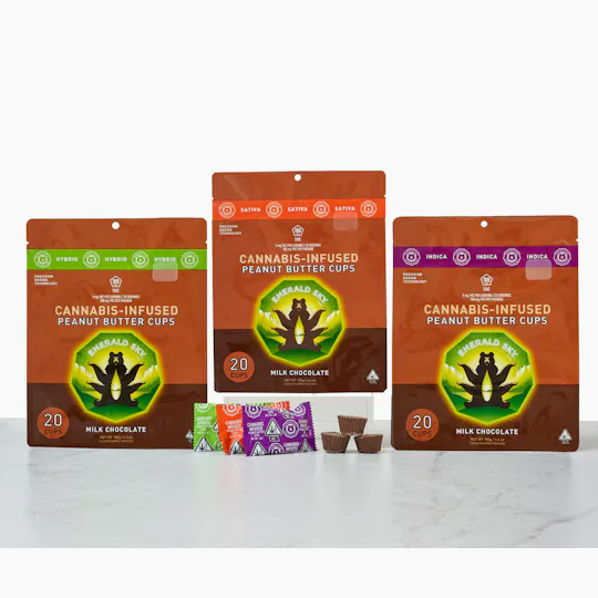 Emerald Sky - Emerald Sky Milk Chocolate Peanut Butter Cups - Indica 100mg 20pk - 1