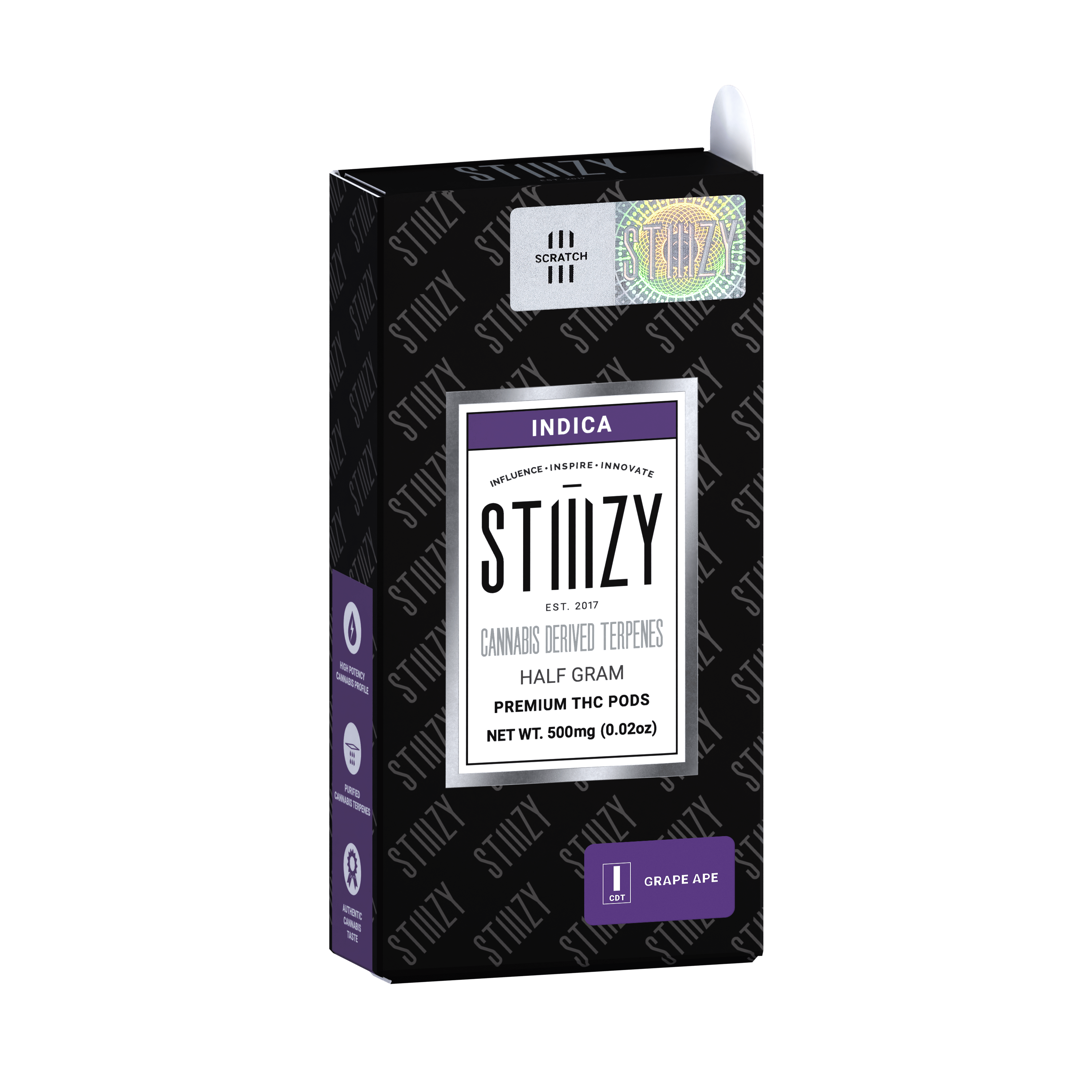 STIIIZY - - GRAPE APE - CANNABIS DERIVED TERPENES POD .5G - IL - 1
