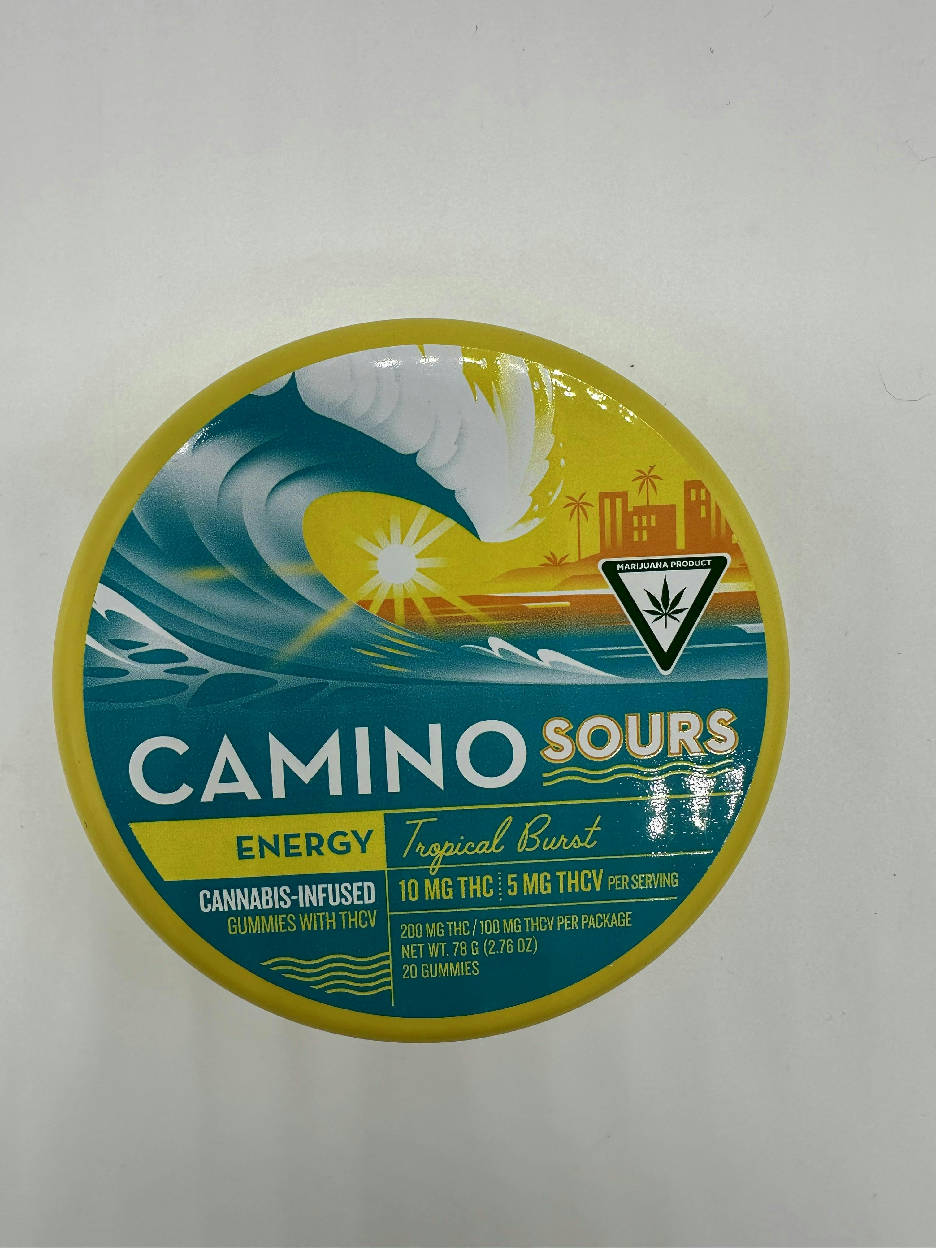 Camino - Energy | Tropical Burst Sours THC:THCV 2:1 Gummies | 200mg | 20ct | 10mg/ea - 1