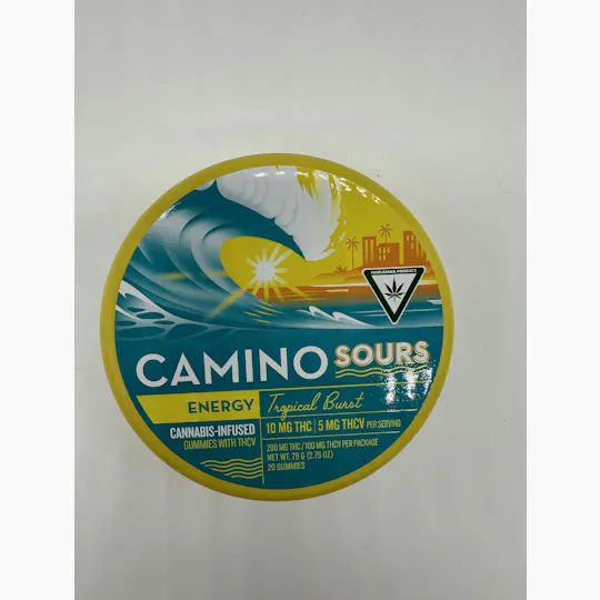 Camino - Energy | Tropical Burst Sours THC:THCV 2:1 Gummies | 200mg | 20ct | 10mg/ea - 1