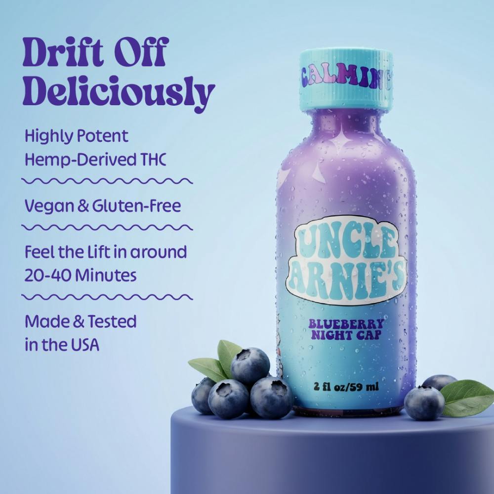 Uncle Arnies - Blueberry Night Cap 4:1 CBN | Non-Carbonated | 100mg | 2oz - 1
