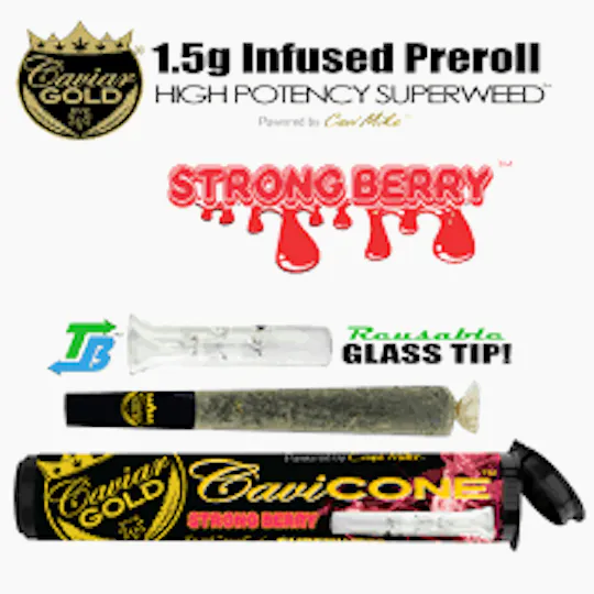 Caviar Gold - Cavi Cone | Infused Pre-Roll | Strong Berry | 1.5g - 1
