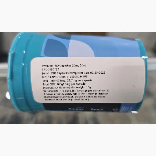 Noble Labs - Noble Labs FSO Capsules | 20mg 20ct - 1