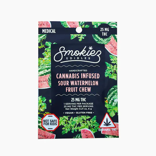 Smokiez Edibles - Sour Watermelon Gummies | 25mg | Single - 1