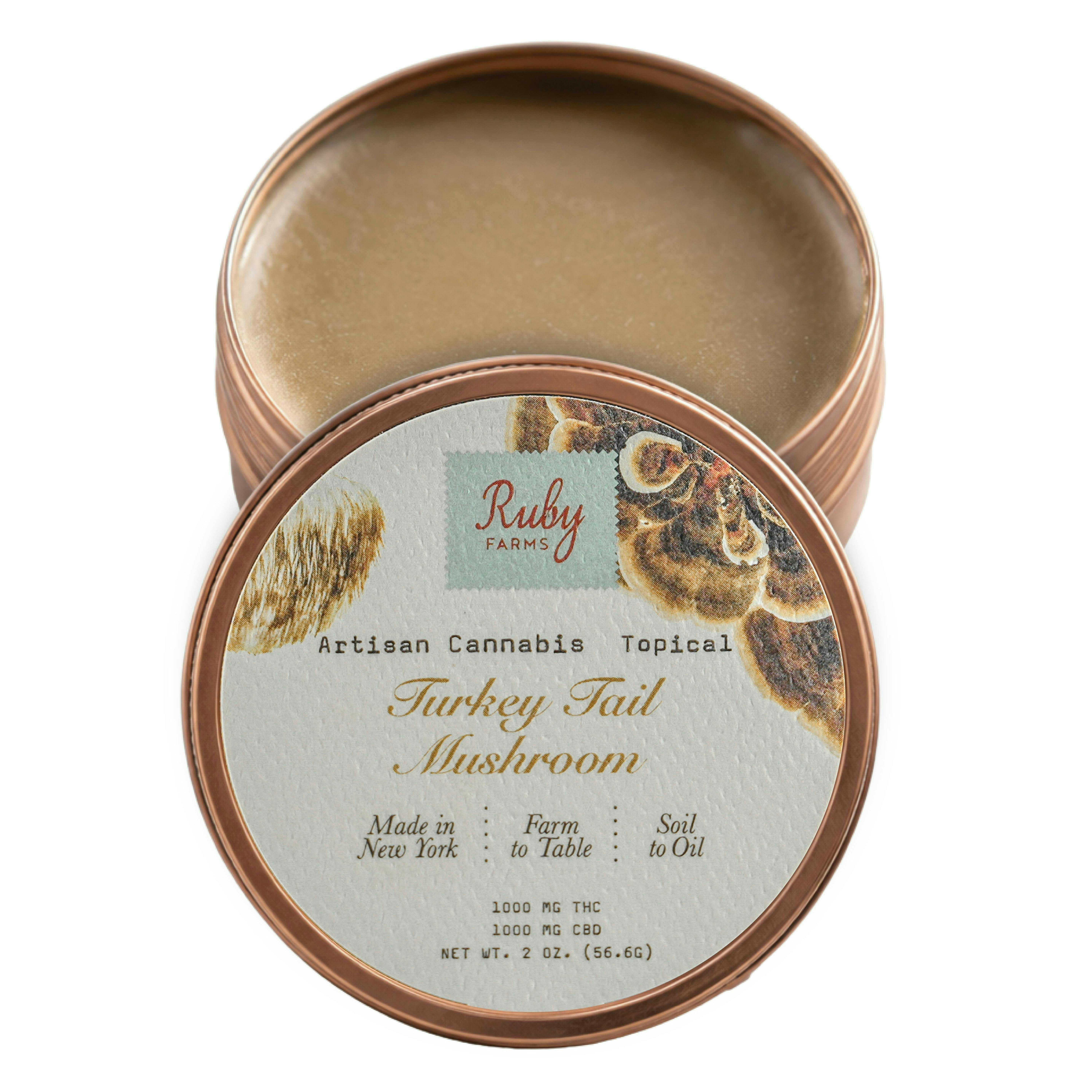 Ruby Farms - Turkey Tail Mushroom | Cream | THC:CBD 1000mg:1000mg | 56.6g - 1